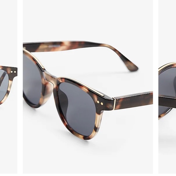 Express tortoiseshell print round frame sunglasses main image 10